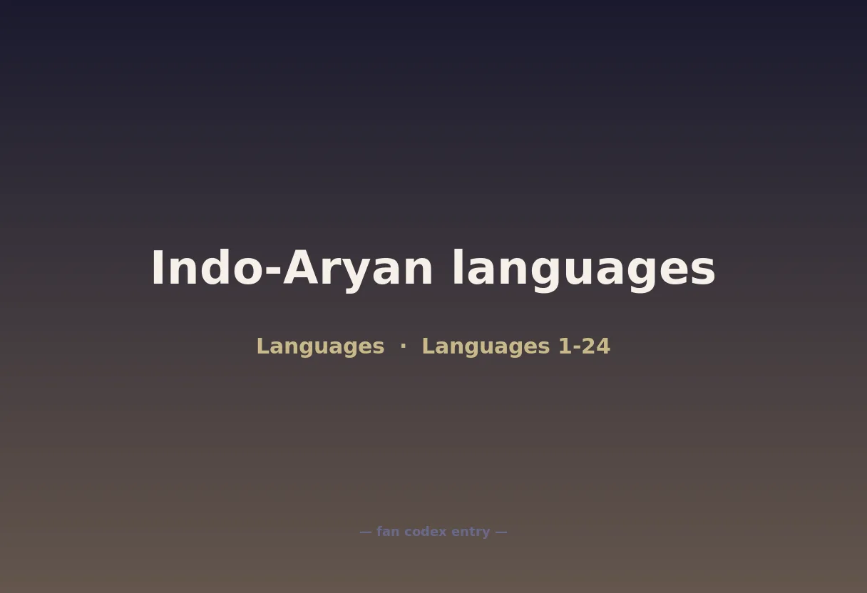 Indo-Aryan languages