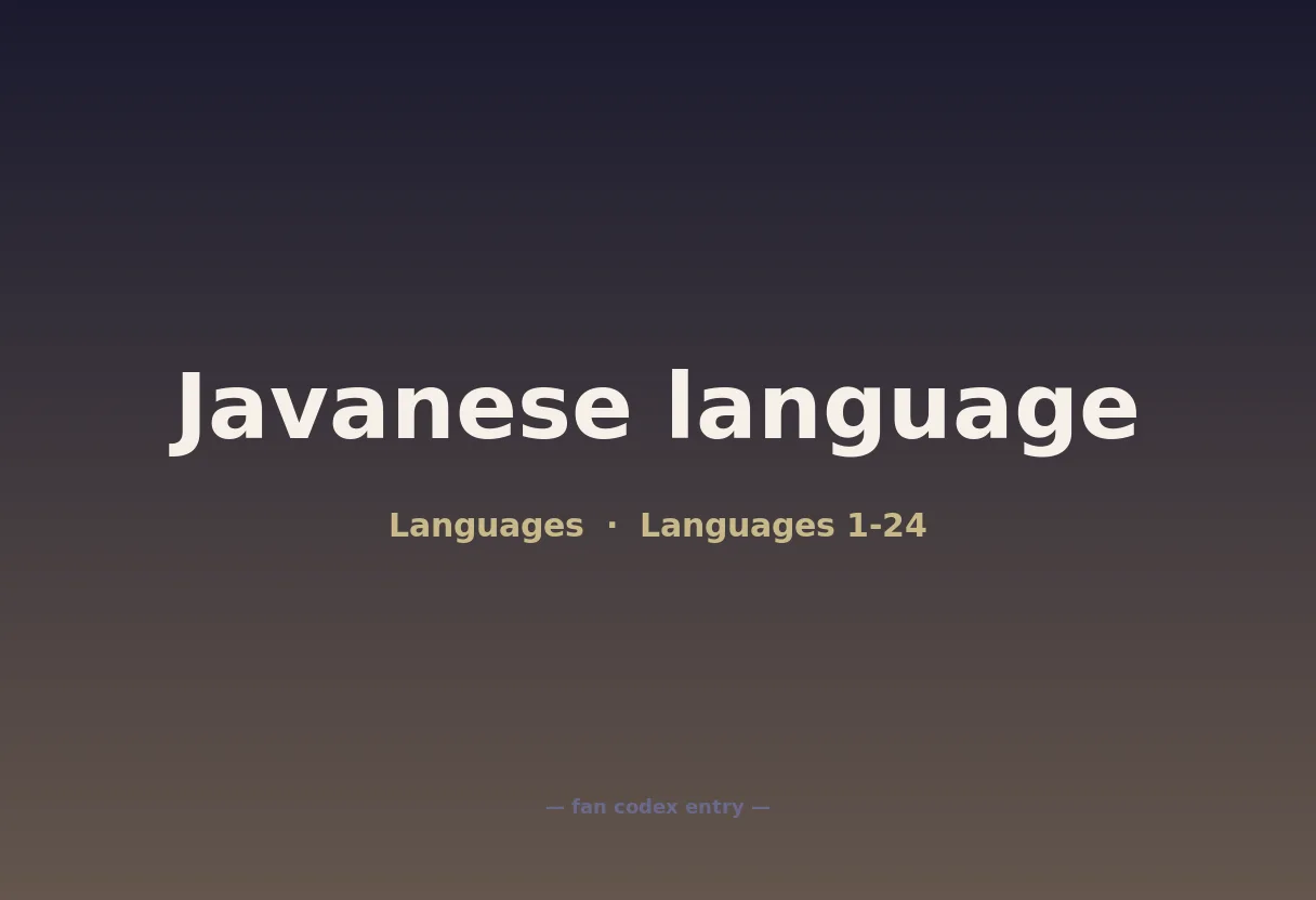 Javanese language